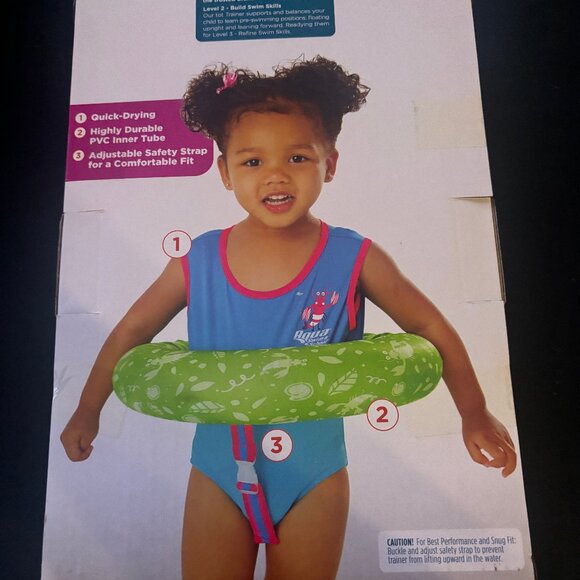 Aqua Swim School Deluxe Tot Trainer w/ Adjustable Safety Strap Level 2 Ages 2-4 - Picture 2 of 2